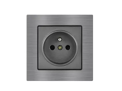 UNIC Elektrick� z�suvka 230V �ed�, v r�me�ku 82mm, slitina hlin�ku