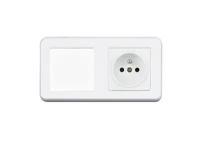 UNIC Elektrick� z�suvka 230V + vyp�na� jednop�lov� �.1 v r�me�ku 153mm, plast b�l�