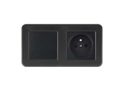 UNIC Elektrick� z�suvka 230V + vyp�na� jednop�lov� �.1 v r�me�ku 153mm, plast �ern�