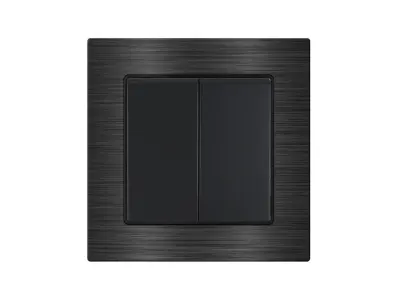 UNIC Dvojvyp�na� lustrov� s�riov� �.5 v r�me�ku 82mm, slitina hlin�ku �ern�