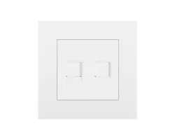 SRAN Z�suvka 2xRJ45 v r�me�ku, plast b�l� - 78 K�