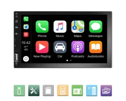 2DIN Autor�dio 7" Touch Screen, Q3161, Carplay, Android Auto, MP5, FM USB BT - 1490 K�