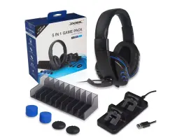 Multifunk�n� stojan 5v1 pro PS4/SLIM/PRO s dr��kem her, sluch�tka a nab�je�kou - 370 K�