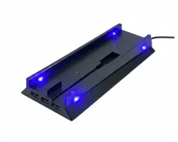 Vertik�ln� stojan P4-FAT049 s USB HUB 3x, podsv�cen� - �ern� (PS4) - 168 K�