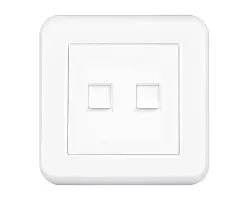 UNIC Z�suvka 2xRJ45 cat6 v r�me�ku, plast b�l� - 154 K�