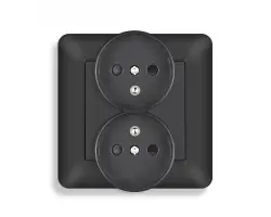 UNIC Elektrick� dvojz�suvka 2x230V �ern� plast - 114 K�