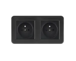 UNIC Elektrick� z�suvka 2*230V �ern� plast v r�me�ku 153mm - 176 K�