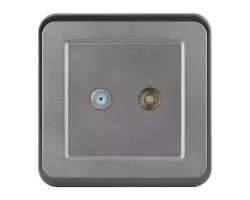 UNIC datov� z�suvka TV + SAT v r�me�ku, plast �ed� - 184 K�