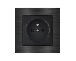 UNIC Elektrick� z�suvka 230V �ern�, v r�me�ku 82mm, slitina hlin�ku - 146 K�