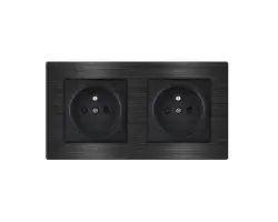 UNIC Elektrick� z�suvka 2*230V v r�me�ku 153mm slitina hlin�ku �ern� - 244 K�