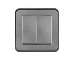 UNIC Dvojvyp�na� lustrov� s�riov� �.5 v r�me�ku 82mm, plast �ed� - 85 K�