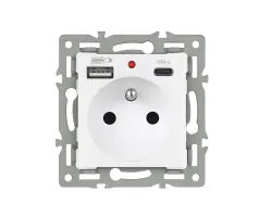 UNIC modul z�suvka MDZ230USB+C5V b�l� pro r�me�ek 82mm - 228 K�