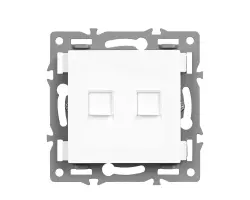 UNIC modul z�suvka MDZ2RJ45CAT5 Z�suvka 2xRJ45 cat5 b�l� pro r�me�ek 82mm - 69 K�