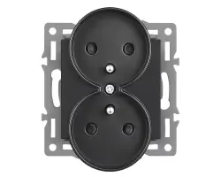 UNIC modul dvojz�suvka MDDZ230V Z�suvka 2x230V 16A, �ern� pro r�me�ek 82mm - 89 K�