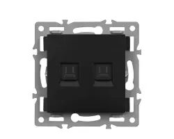 UNIC modul z�suvka MDZ2RJ45CAT6 Z�suvka 2xRJ45 cat6, �ern� pro r�me�ek 82mm - 129 K�