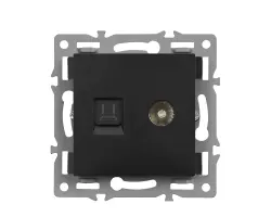 UNIC Modul MDNRJ45+TV Z�suvka RJ45+TV plast �ern� do r�me�ku - 128 K�