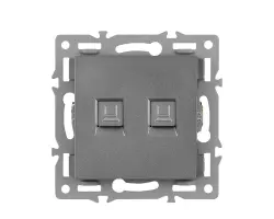 UNIC modul z�suvka MDZ2RJ45CAT5 Z�suvka 2xRJ45 cat5, �ed� pro r�me�ek 82mm - 69 K�