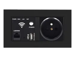 SRAN z�suvka WiFi socket + z�suvka 230V 16A v r�me�ku, plast �ern� - 396 K�