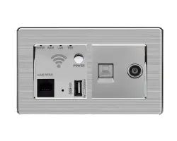  SRAN Z�suvka RJ45+TV + WiFi socket v r�me�ku, nerez ocel - 480 K�