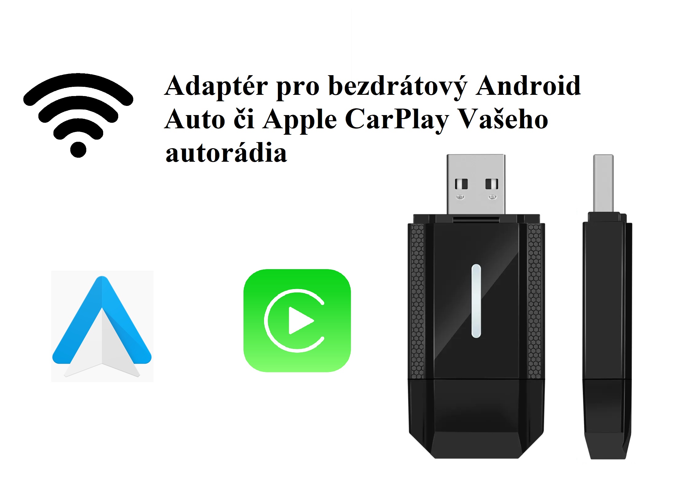Bezdrtov adaptr CarPlay i Android Auto pro vae auto