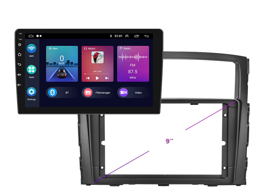 2DIN Autordio 9" LCD A3018  Android 11 s rmekem A7332 pro Mitsubishi PAJERO 2006-2017