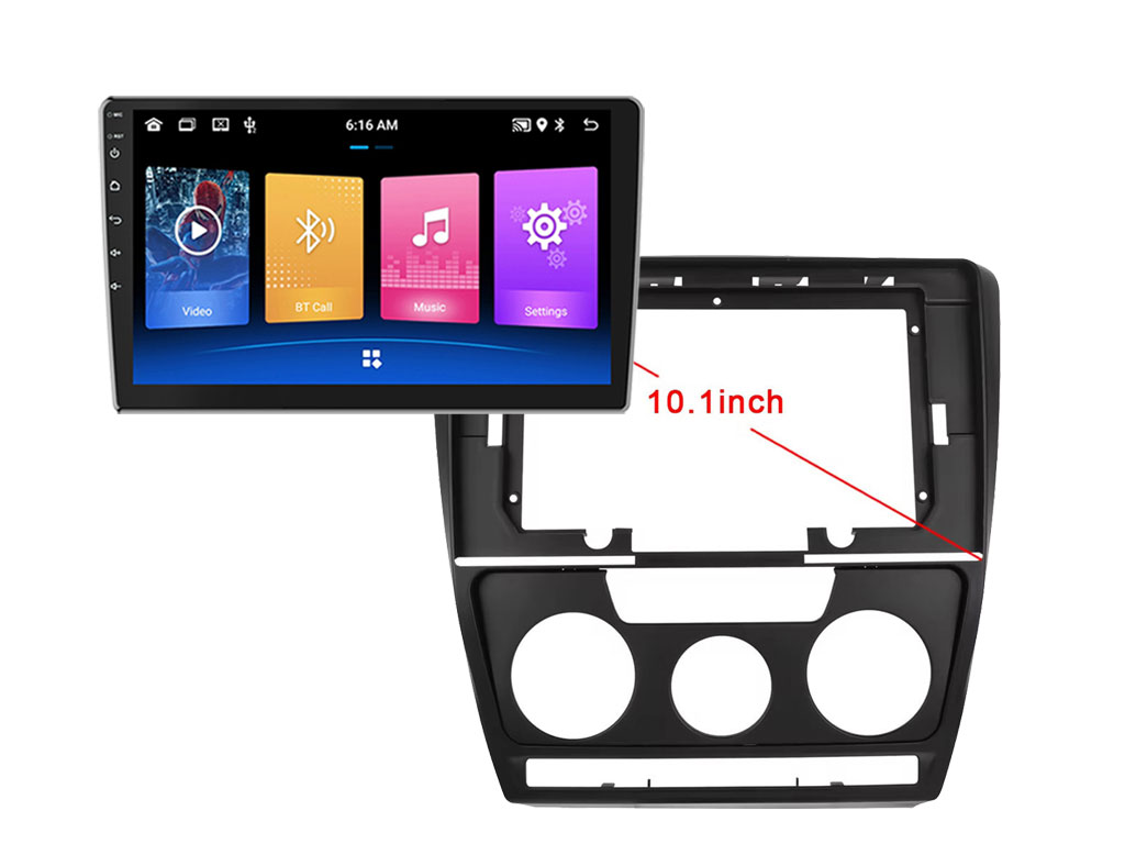 2DIN Autordio 10" LCD A2752 Android 10 s rmekem A7783 pro koda Octavia 2004-2014 black