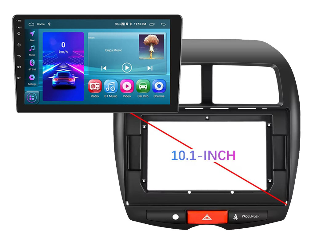 2DIN Autordio 10,1" LCD A3196 Android 13 s rmekem A7101 pro Mitsubishi/Peugeot 4008