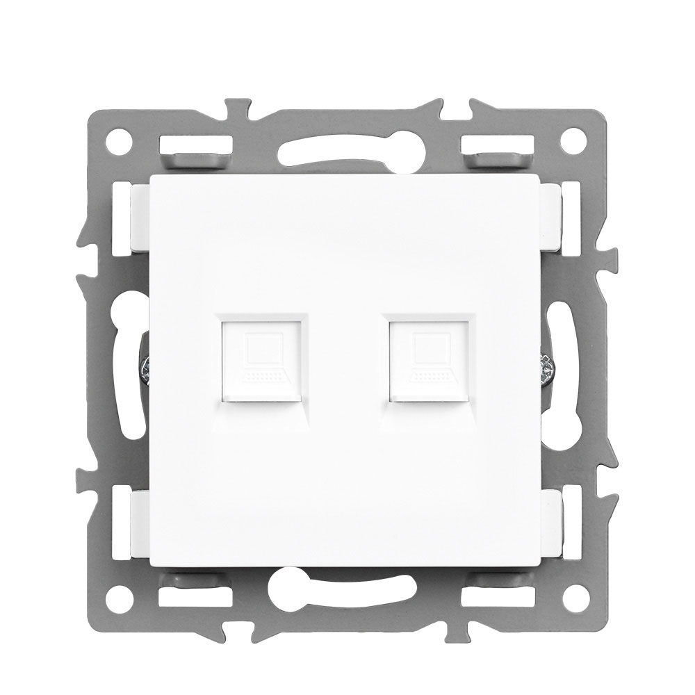 UNIC modul zsuvka MDZ2RJ45CAT6 Zsuvka 2xRJ45 cat6 plast bl pro rmeek 82mm